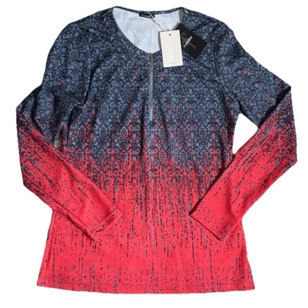 Flamingo Women's 1/4 Zip Top‎ XL For Curves NWT